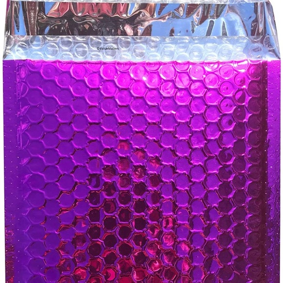 10 XL 10x16 Metallic Poly Bubble Mailers Pink Foil Padded Shipping Envelopes - Picture 3 of 4